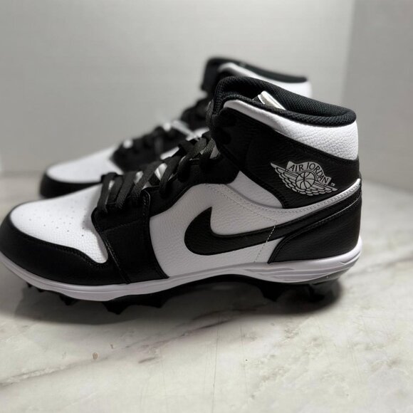 Jordan 1 TD Cleat 2023 Mid Black White Size 12 - | NWOB - Picture 4 of 10